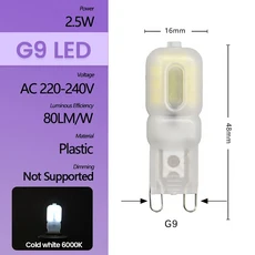 2-20pcs 미니 LED G9 E14 옥수수 전구 AC 220V 2W 3W 슈퍼 밝은 비 스트로브 따뜻한 흰색 빛은 20W 50W 할, 18 G9 2.5W 6000K, 02 5pcs