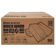 브릭우드 국내산 참나무 장작 착화용 우드칩 포함, 5kg, 1개