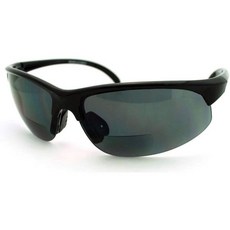바이포컬 스포츠 랩 하프 림 어라운드 리딩 선글라스 남성, 1 Pair Black, 3.0 x, 1개