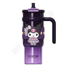 쿠로미 대용량 316스텐 빨대 밀폐 핸들텀블러 900ml 손잡이 귀여운