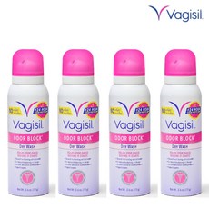 미국 Vagisil 여성 질전용 데오도란트 Odor Block Dry Wash Spray 2.6온즈(4ea), 73g