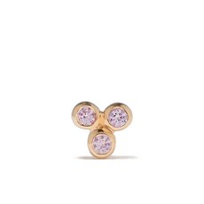 마리아블랙 트레이드 14K 옐로 골드 핑크 사파이어 스터드 이어링