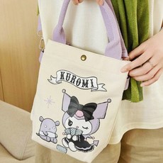 산리오 쿠로미 캔버스 미니 숄더백 어린이 데일리 보조가방 초등학생가방