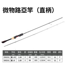 微物路亞竿 1.8米 2節式 UL調 槍柄竿, 微物路亞竿（直柄）,1.68米