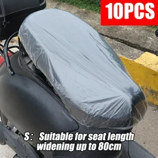 호환 바이크 오토바이 일회용 시트 커버 전기 차량 자전거 방수 방진 시트 쿠션 투명 플라스틱 보호 커버, 07 10pcs S