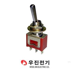 우진전기 WTS-3203 6mm 소형 토글 스위치 3P 2단 3A 3핀 3203, 1