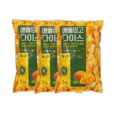 산들네이처 냉동 애플망고 다이스 3kg (1kg x 3봉), 3개, 1kg