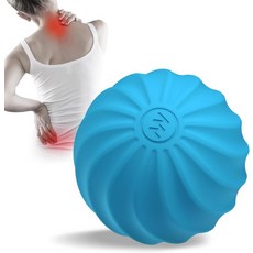 VOOSEEN 2.3인치 미니 전동 진동 마사지 볼 근육 긴장 및 를 위한 10단 폼 롤러 운동 전후 순환 촉진 파란색