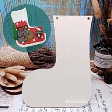 Art Hobby Craft 麋鹿花圈掛板，簡約風格居家裝飾，牆面門窗掛飾，清新活力生活品味, 聖誕襪子單隻, 1個