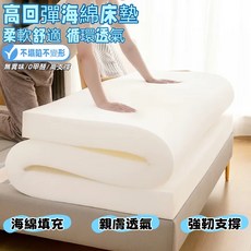 高彈性海綿床墊 柔軟舒適 循環透氣 不塌陷不變形