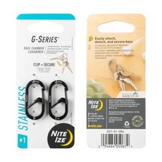 NITE IZE G-SERIES 雙室登山扣 STAINLESS, 1個, 黑色,3