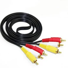 3RCA - 복합 오디오 비디오 AV 케이블 코드 남성 플러그 연결 TV DVD 카메라, 01 1.5미터, 01 Black