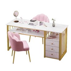 네일 테이블 네일 시술대 매니큐어 대리석문양 고급, 1개, 분홍색 꽃잎 의자