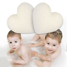 네이처루 순식물성 곤약스펀지 신생아 아기 목욕 스펀지 18종, 하트퓨어(1+1), 2개