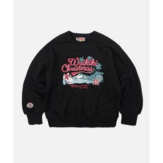 프리즘웍스 WAIKIKI CHRISTMAS POSTCARD SWEAT셔츠 블랙