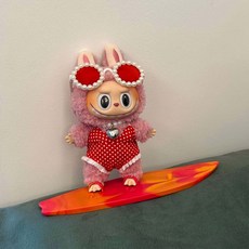 [국내 배송] LABUBU 라부부 인형 옷 의상 소품 액세서리 꾸미기 세트, 11 레드 보드 세트(선글라스+수영복+서핑보드+목걸이), 1개