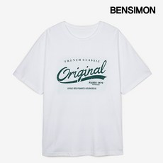 벤시몽 오리지널 로고 하프 슬리브 티셔츠 (BS5STS507WE) 3271150