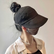 1+1 자외선차단 와이드챙 귀아픔방지 마스크걸이 돌돌이썬캡 보닛버킷햇