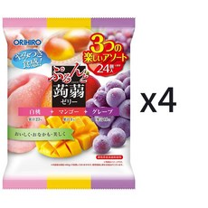 곤약젤리 백도/망고/포도 3가지 혼합맛 일본 오리히로 20g X 24개입 2봉지, 4개, 480g