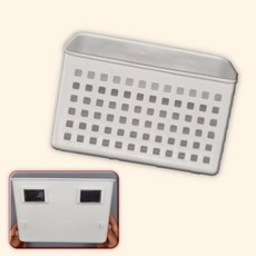 (수담스토어) 자석 타공바스켓 마그네틱 직사각 수납바구니 22 16.5 9.5cm