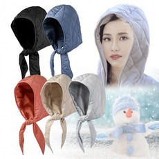 대경 누빔 패딩 후드 여성 방한 모자 패션 따뜻한 등산 스포츠 스키 겨울 필수품 목돌이, 누빔후드-블루, 1개, 상세페이지 참조