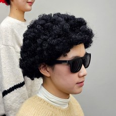 불꽃마켓 인생사진 네컷 폭탄 뽀글머리 가발 블랙 뽀글이가발 웃긴가발, 없음