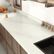 WESTICK 베이지 화강암 대리석 접촉지 카운터탑용 필 앤 스틱 방수 매트 벽지 자체 접착 탈착식 테라초 브니일 랩 주방 조리대 캐비닛용 45 x 508cm(17.7 200인