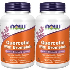 NOW Foods 鳳梨酵素槲皮素素食膠囊, 120顆, 2罐