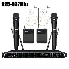 Leicozic 전문 무선 마이크 KSM11 KSM8 라디오 시스템 4 채널 마이크로폰 헤드셋 마이크 무대 용 Lavalier Microfono, [15] 925-937Mhz