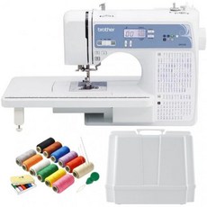 브라더 XR9550 컴퓨터 재봉 및 퀼팅 기계 (흰색) 번들 하드 케이스 12색 실 키트 (3개 품목)