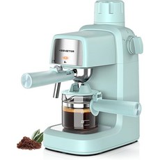 KEINSTAR 3.5바 에스프레소 머신 밀크 프로더 포함 800W 콤팩트 및 예열 기능이 있는 카푸치노 또는 라떼용 메이커 4컵 커피 애호가를 위한 선물, Lakeblue, Lakeblue, 1개