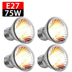 발열전구 온열 열등 421개 거북이 도마뱀 Basking 램프 25W 50W 75W 반려동물 난방 E27 전구 카멜레온 뱀 파충류 빛 UVA 햇빛, 75W-4pcs