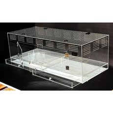 壓克力飼養箱 3mm板製作 95*40*30cm 雙拉門 透氣孔 外拉抽屜 排泄洞板爬蟲箱, 1個