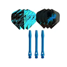 부드럽고 강철 다트 액세서리 조합용 알루미늄 샤프트 아름다운 패턴 비행, 01 빠른, 02 blue