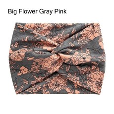 헤어 액세서리 두꺼운 꼬임형 초대형 운동용 헤어밴드 여성용 와이드 터번, Big Flower Gray Pink