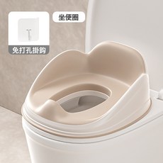 VANLUEE 兒童馬桶圈 如廁訓練 防滑設計, 軟膠全包圍咖色:如圖