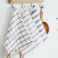 모던앳 블루 키친크로스 주방 면 행주, 굵은 스트라이프, 1개