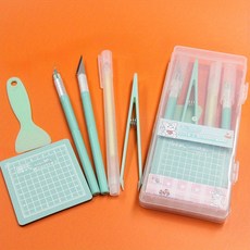 DIY 스크랩북킹 도구 키트 조각 핀셋 커팅 패드가 포함된 수공구 세트 학교 사무실 공예품, Gr n