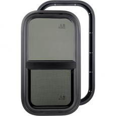 듀레팍스 RV 출구 창문 30인치 너비 x 22인치 높이 착색 강화 유리 교체 캠퍼 DOT 승인 비상 창문망 스크린 및 트림 링 포함, 30"x22"