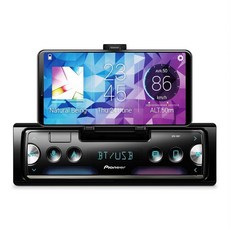 Pioneer SPH-10BT 1-Din 스마트 동기화 수신기 - 블루투스 스마트폰 마운트 색상 변경 USB FLAC 음성 제어 50W x 4 출력 13밴드 EQ