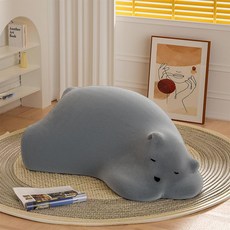 용 게으른 곰 동물 모양 좌식 소파 거실 인테리어 의자, 그레이