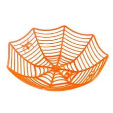 파티쇼 할로윈 거미줄 사탕 바구니 파티용품 소품 장식 데코, 오렌지