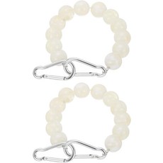 파티킬 플래그폴 리테이너 링 액세서리 2개의 마운트 실내 실외용 스테인리스 스틸 케이블로 깃발을 폴에 가깝게 유지 베이지 3인치, Texture White, 3"