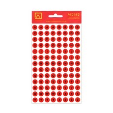 세모네모 모양견출지10-320R 7매 적색_지름9