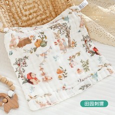 桃園出貨 口水巾 夏季薄款嬰兒三角巾 防水圍兜 嬰兒口水巾紗布毛巾兒童小方巾純棉 口水巾嬰兒全棉360吸水圍嘴非防水新, 田園刺蝟-方巾【30*30cm】, 1個