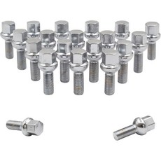 휠 액세서리 부품 20개 M12 x 1.5 12 x 1.5 스레드 볼 시트 러그 볼트 크롬 마감 24mm 생크 길이 17mm 육각이 메르세데스-벤츠 230SL 250SL 280, 휠 액세서리 부품 20개 M12 x 1.5 12 x 1