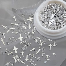 네일스토어 십자가 네일파츠-24 메탈 실버 별 60개입, 1개, 1.실버
