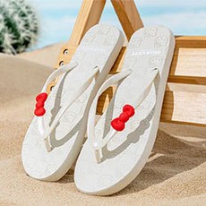 헬로키티 패턴 쪼리 슬리퍼 화이트C07996