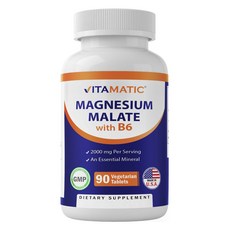 Vitamatic 蘋果酸鎂 B6 素片, 1個, 90顆