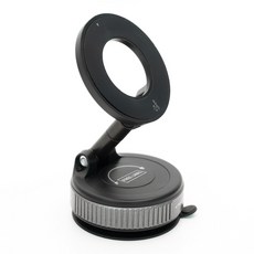 프리라벨 맥세이프 거치대 차량용 핸드폰 거치대 360도 회전 진공흡착식, 블랙, 1개